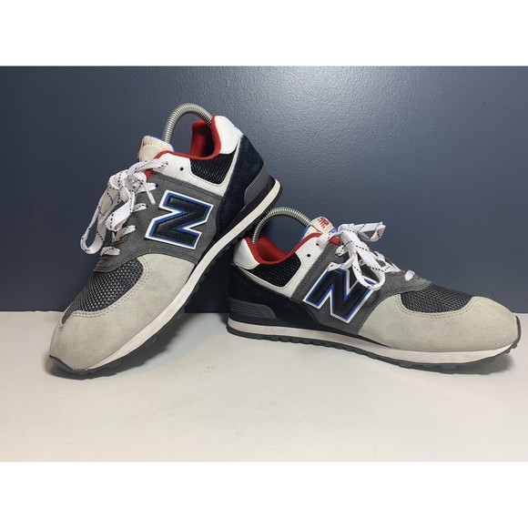 New Balance 574 Black Gray Red And Blue Shoe Size 7 M - Picture 6 of 9